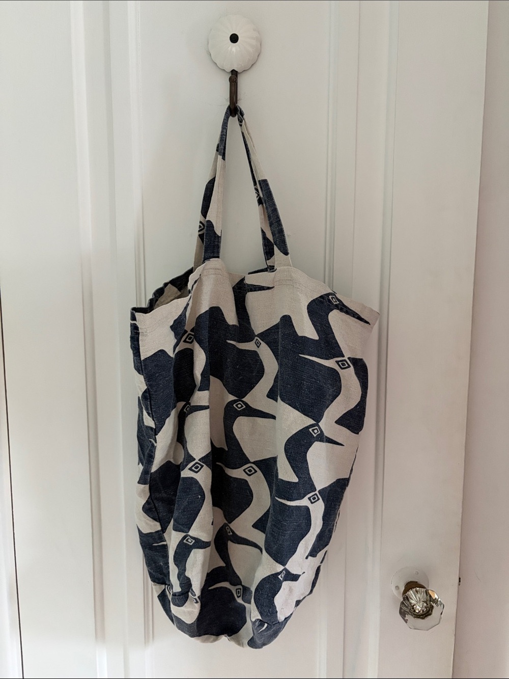 Cranes Cotton Graphic Tote